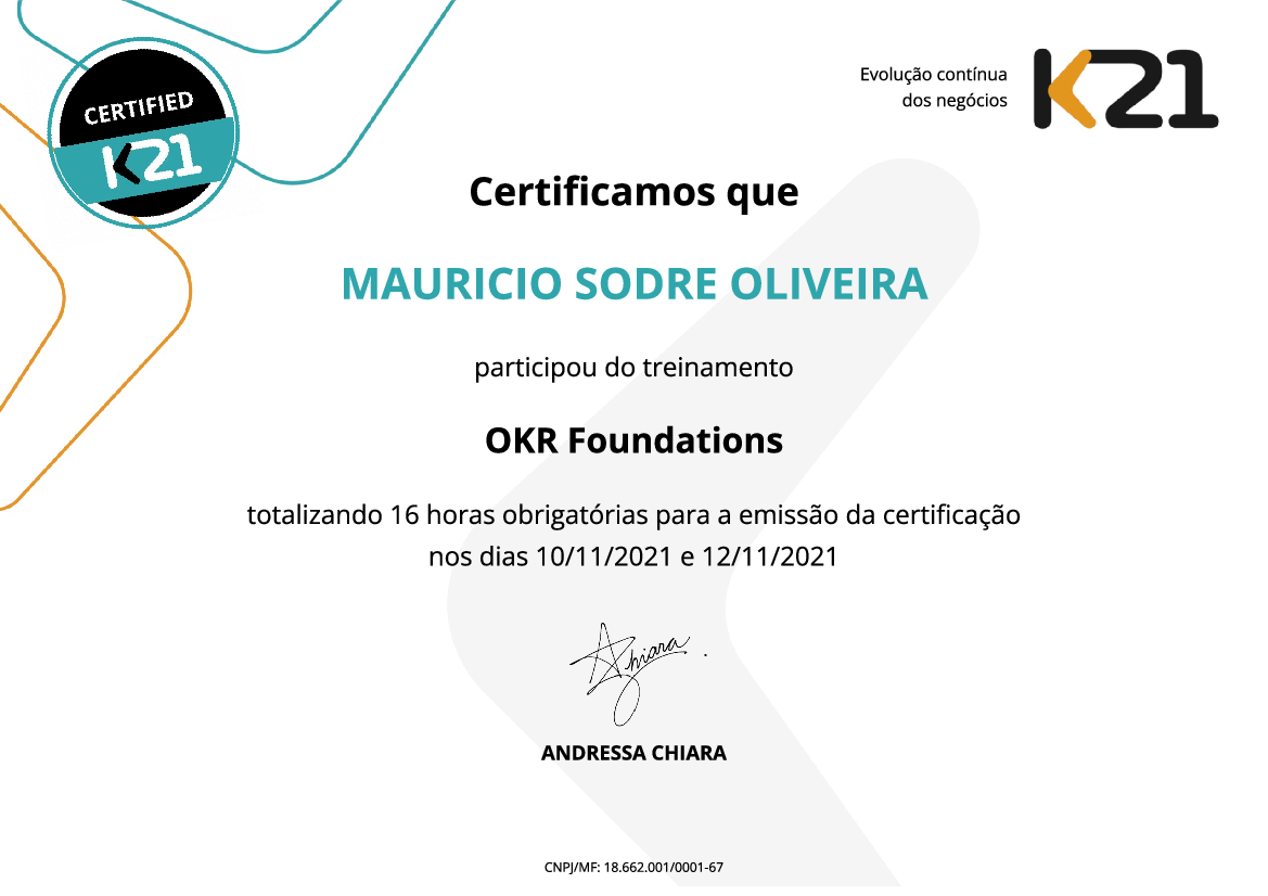 Certificado K21